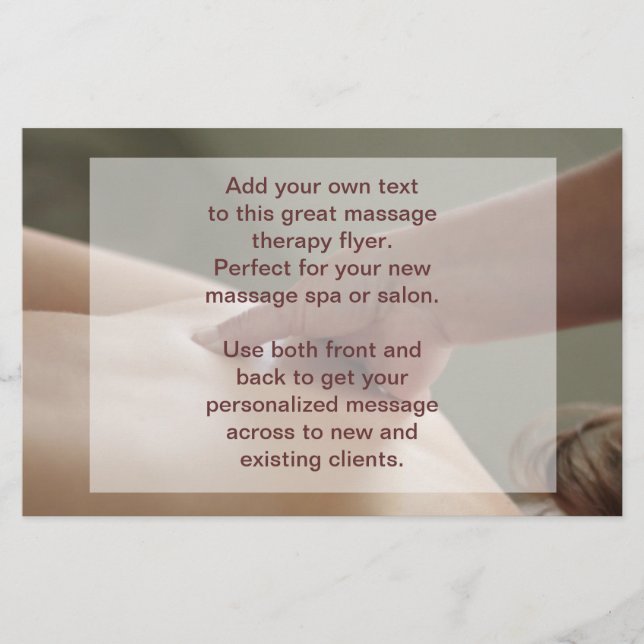 Schwedisches Massage-Foto - Daumendruck Flyer (Vorne)