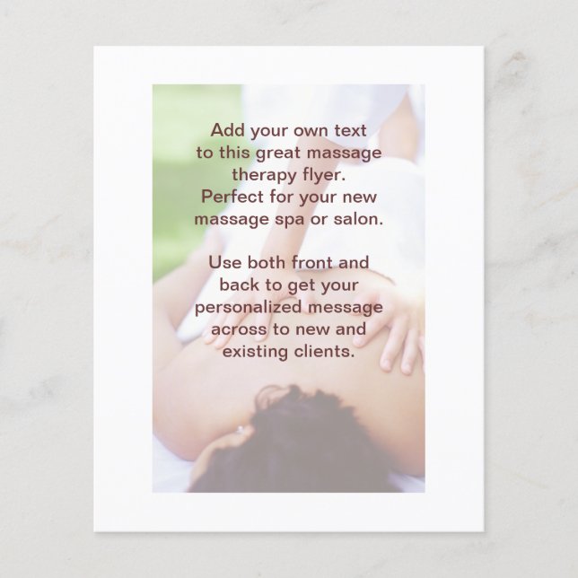 Schwedisches Massage-Foto Flyer (Vorne)