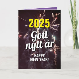 Schwedisches Neujahr 2025 | Senden per Textdownloa Feiertagskarte
