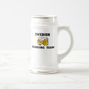 Schwedisches trinkendes Team Stein Bierglas