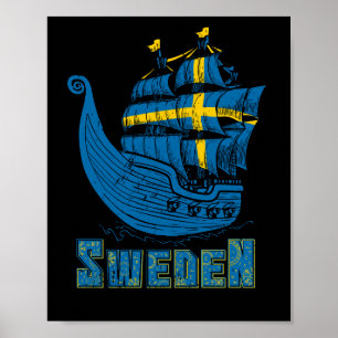 Schwedisches Viking Ship Geschenk Schwedisches Vik Poster