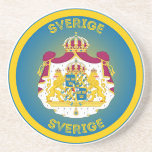 Schwedisches Wappen Kreisform Getränkeuntersetzer