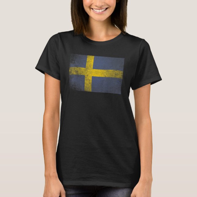Schwedisches Zuhause für Flaggen-Priese T-Shirt (Vorderseite)