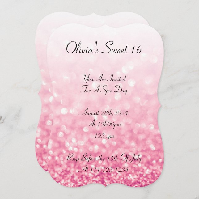 SCHWEET 16 GEBURTSTAGLICHE EINLADUNG (Vorne/Hinten)