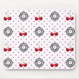 SCHWEET WIE CHERRIES Retro Vintages Muster auf wei Mousepad