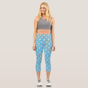 Schwefelhauben-Kakadu-Vogel-Cartoon-Illustration Capri Leggings