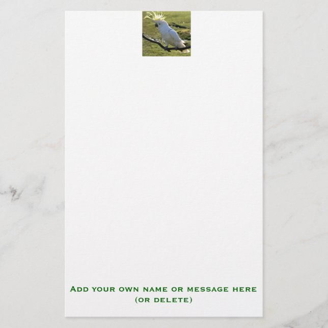 Schwefelkakadu in Australien Briefpapier (Vorderseite)