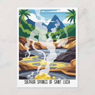 Schwefelquellen von Saint Lucia Reise Postkarte