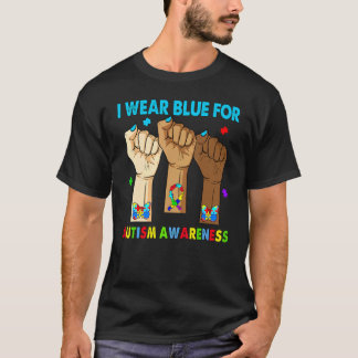 Schweigehand, die ich Blau für Autismus-Bewusstsei T-Shirt