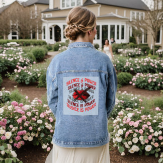 Schweigen ist Macht Fettgedruckte Typografie-Kunst Jeansjacke