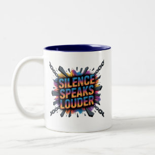 Schweigen spricht lauter zweifarbige tasse