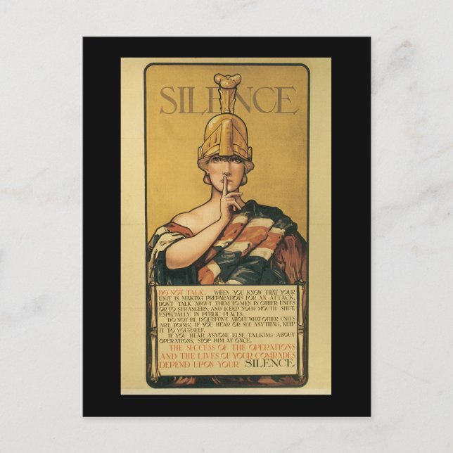 Schweigen - Zweiter Weltkrieg Postkarte (Vorderseite)