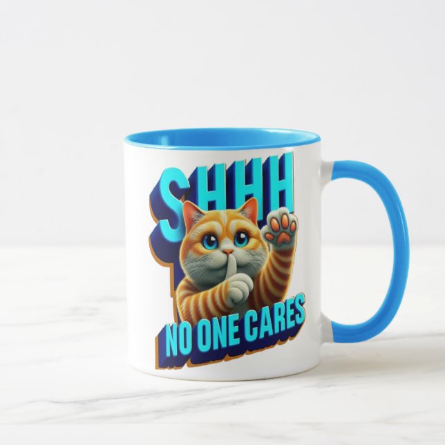 Schweigsame Flüstern eines Desinteresses, der niem Tasse (Rechts)
