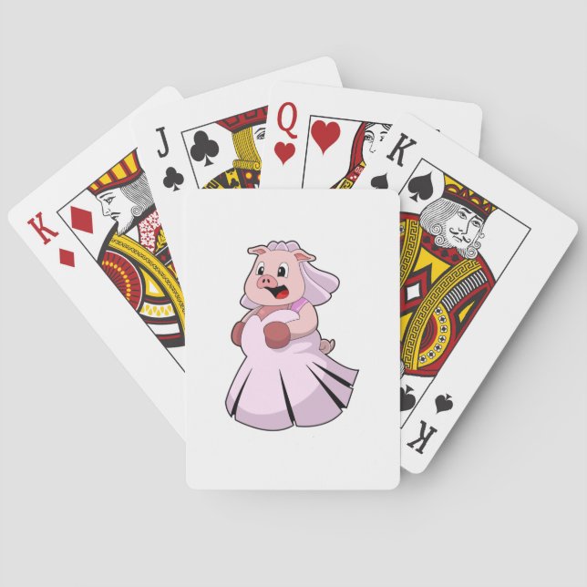 Schwein als Braut mit Hochzeitskleid.PNG Spielkarten (Rückseite)