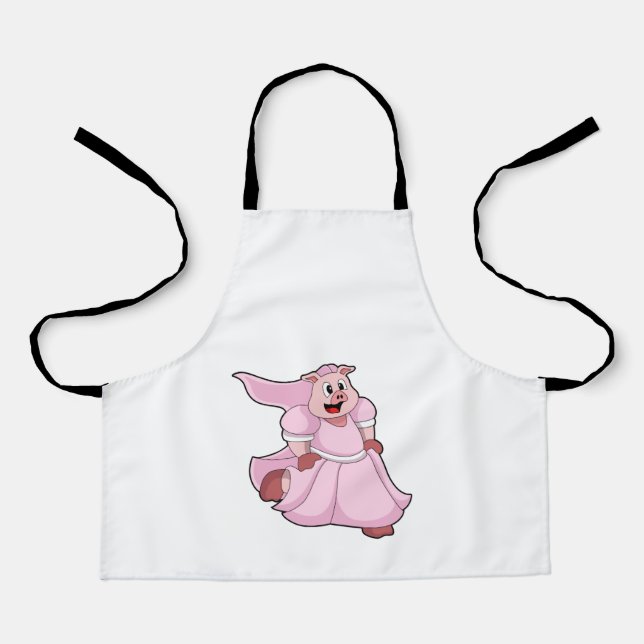 Schwein als Braut mit Hochzeitskleid Schürze (Vorderseite)