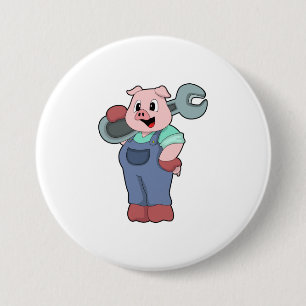 Schwein als Mechanik mit Schlüssel Button