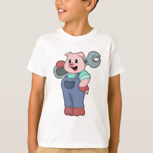 Schwein als Mechanik mit Schlüssel T-Shirt
