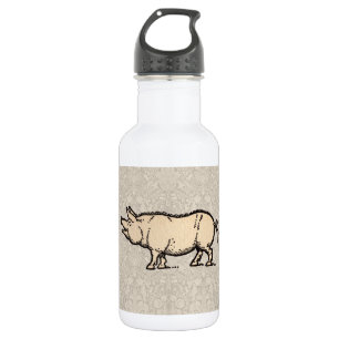 Schwein Antikes Schweine Niedliche Vintage Illustr Edelstahlflasche