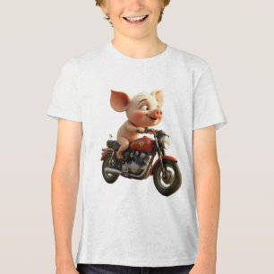 Schwein auf einem Schwein Tri-Blend Shirt