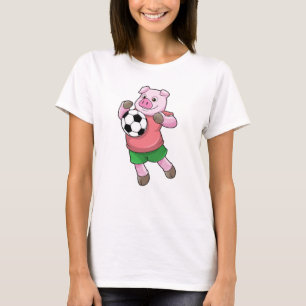 Schwein beim Fußball-Sport T-Shirt