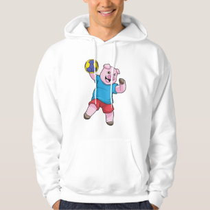 Schwein beim Handball-Sport Hoodie