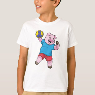 Schwein beim Handball-Sport T-Shirt