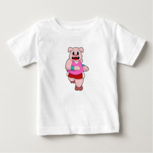 Schwein beim Laufen Baby T-shirt