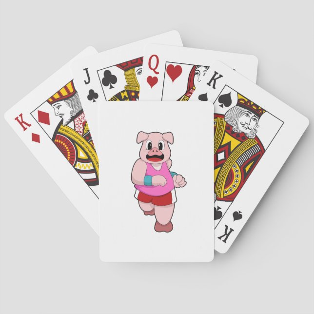 Schwein beim Laufen Spielkarten (Rückseite)