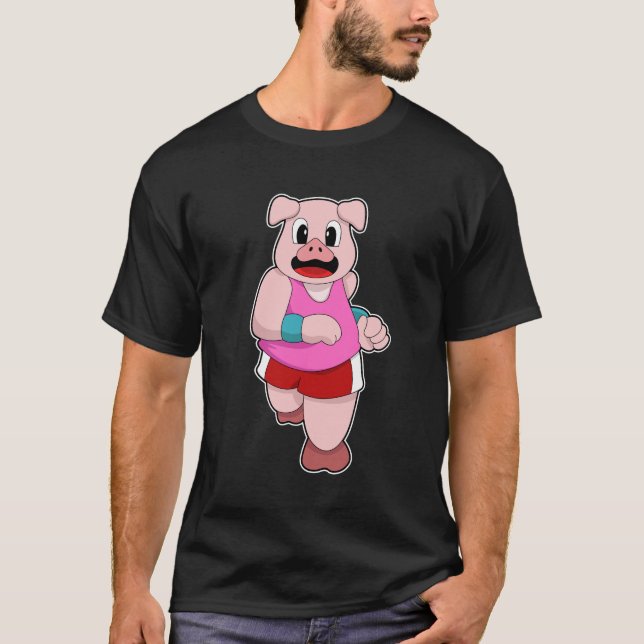 Schwein beim Laufen T-Shirt (Vorderseite)