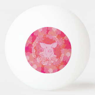 Schwein, Blume des Lebens, blau, mandala,zen,chakr Tischtennisball