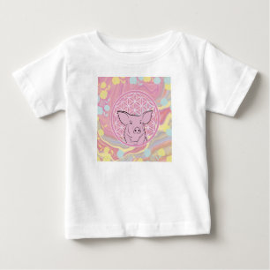 Schwein,Blume des Lebens, Rose, Mandala,Zen,Chakra Baby T-shirt