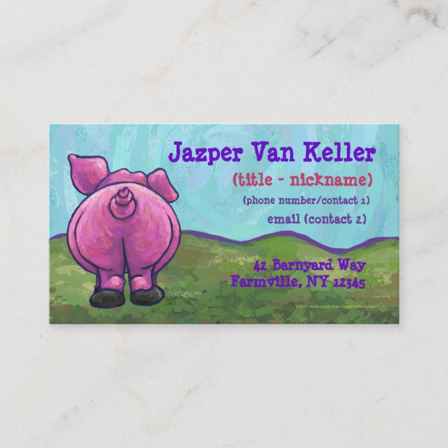 Schwein-Briefpapier Visitenkarte (Vorderseite)