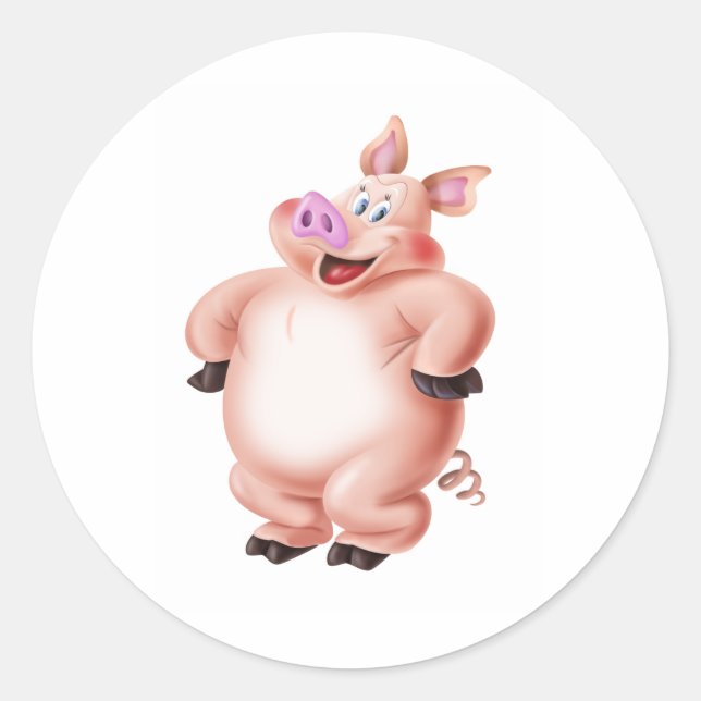 Schwein, Cerdo, Porco, Cochon Runder Aufkleber (Vorderseite)