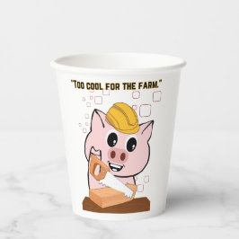 Schwein der Tischlerquote Pappbecher