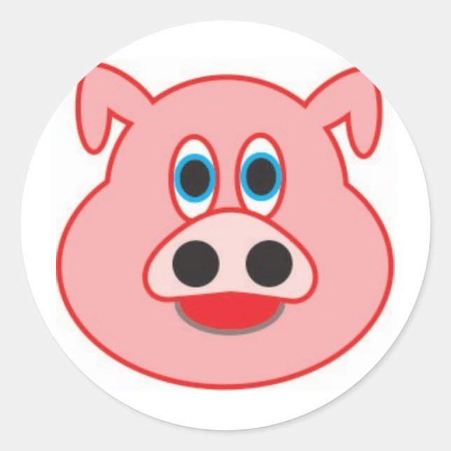 Schwein didaktische Gestaltung der Illustration Runder Aufkleber (Vorderseite)