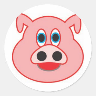 Schwein didaktische Gestaltung der Illustration Runder Aufkleber
