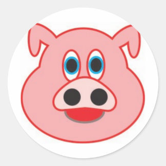 Schwein didaktische Gestaltung der Illustration Runder Aufkleber
