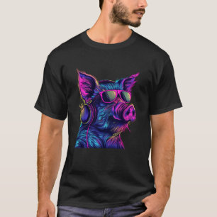 Schwein DJ Techno EDM Schwein Liebhaber Musik Kopf T-Shirt