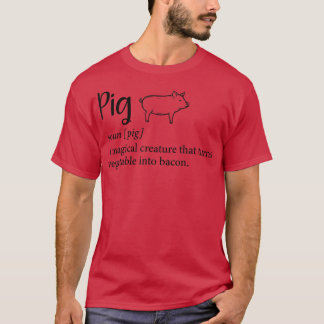 Schwein eine magische Kreatur, die Gemüse in B ver T-Shirt