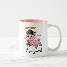 Schwein-Engels-Abschluss-Glückwünsche Zweifarbige Tasse