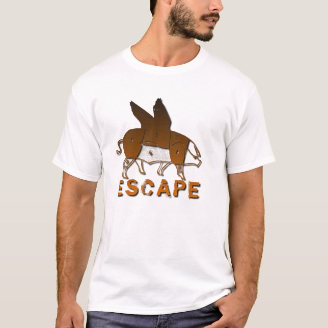 Schwein-Entweichen T-Shirt (Vorderseite)