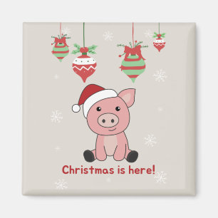 Schwein Frohe Weihnachtstiere Schwein Magnet