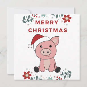 Schwein Frohe Weihnachtstiere Schweine Einladung