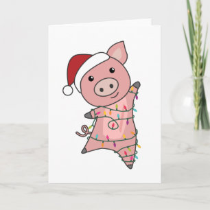 Schwein Frohe Weihnachtstiere Schweine Karte