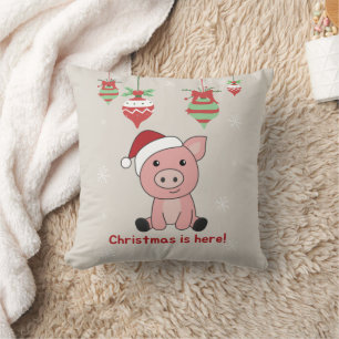 Schwein Frohe Weihnachtstiere Schweine Kissen werf