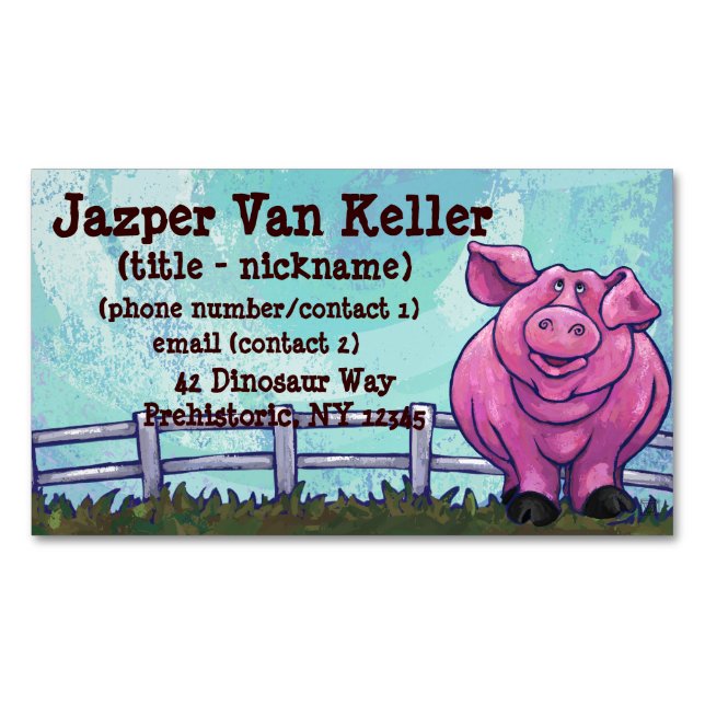 Schwein-Geschenke u. Zusätze Magnetische Visitenkarte (Vorderseite)