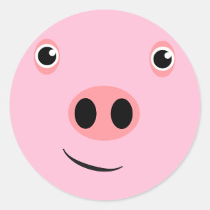 Schwein-Gesicht Runder Aufkleber