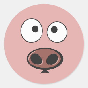 Schwein-Gesicht Runder Aufkleber
