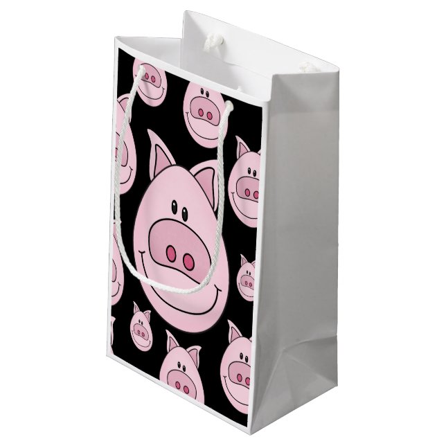 Schwein-Gesichts-Geschenk-Tasche Kleine Geschenktüte (Rückseite Schrägansicht)