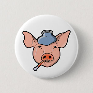 Schwein-Grippe - Knopf Button